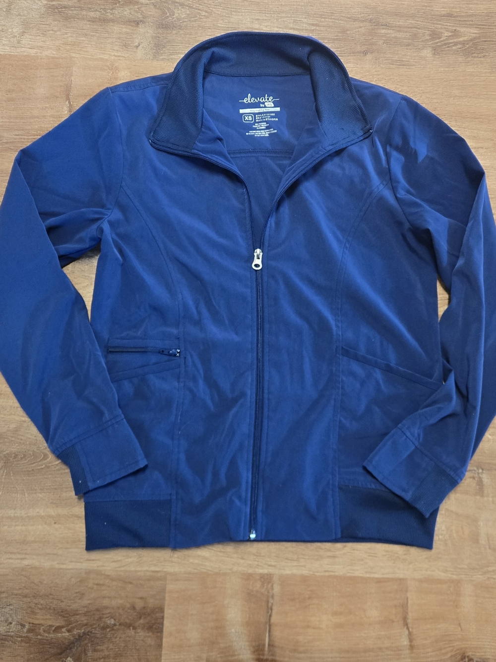 Elevate By IRG Women's Navy Full-Zip Scrub Top Jacket Coat Extra Small
